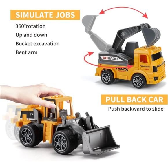 Construction Truck Toys for 3 4 5 6 Year Old Boys, 60PCS Kids Engineering Trucks - Picture 2 of 6